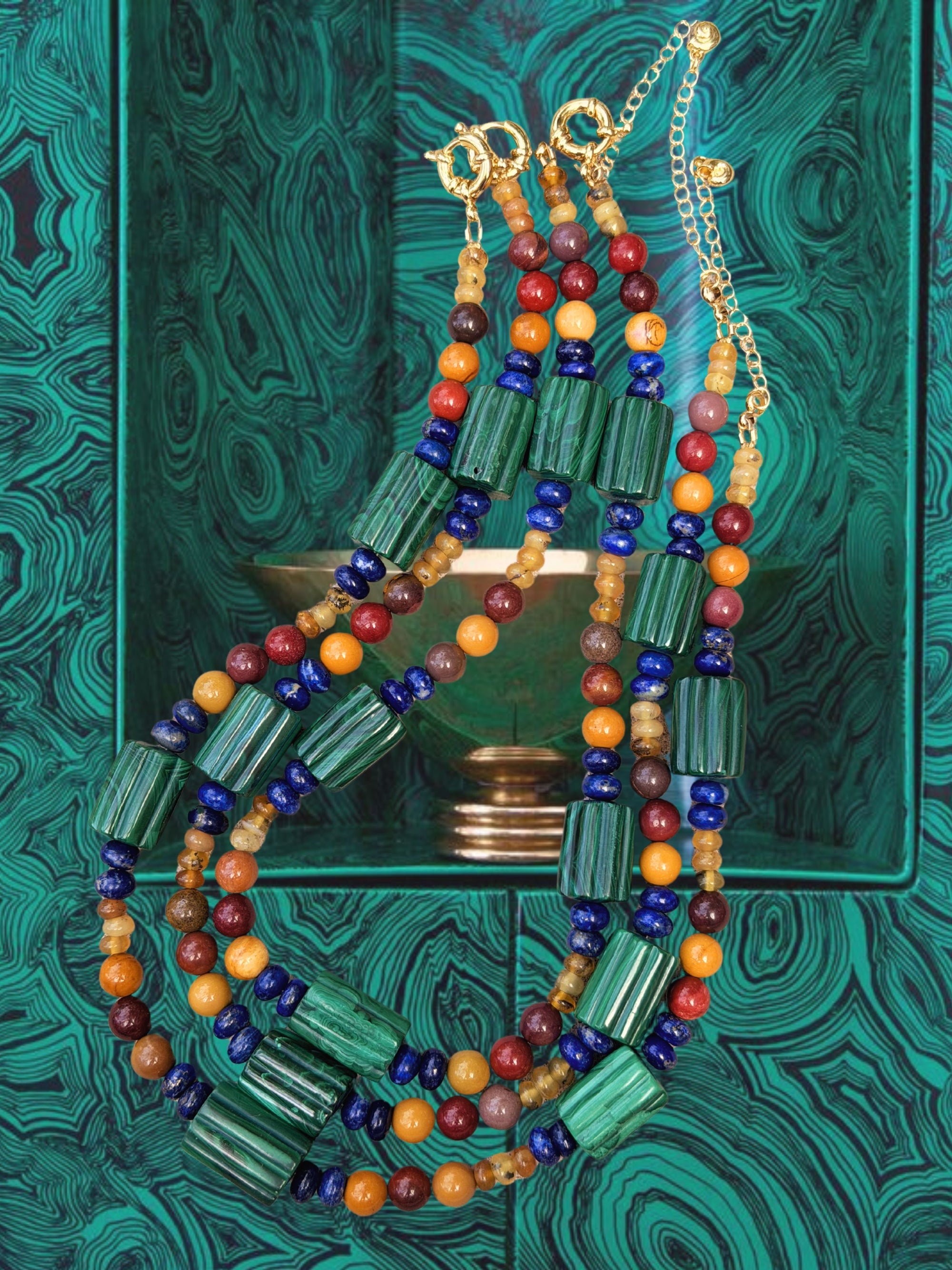 Malachite and Lapis Necklace