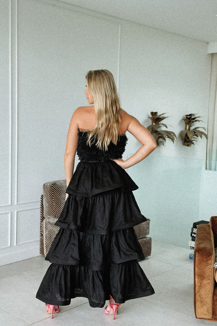 LA DAME MIDNIGHT BLACK SIGNATURE RUFFLE SKIRT