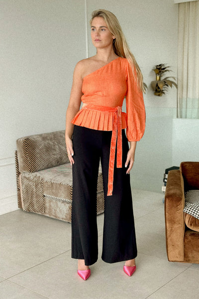 LA DAME OFF THE SHOULDER TOP TANGERINE