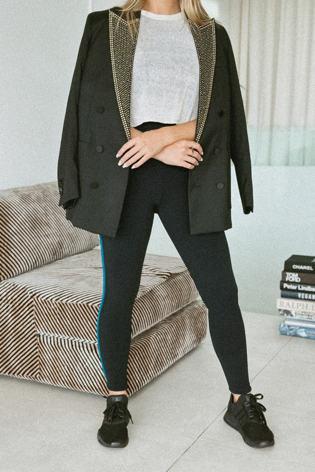 LA DAME TEXTURED PINSTRIPE LEGGINGS – Natalie Alamein