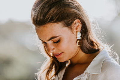 LOLITA PEARL AND BRASS EARRINGS