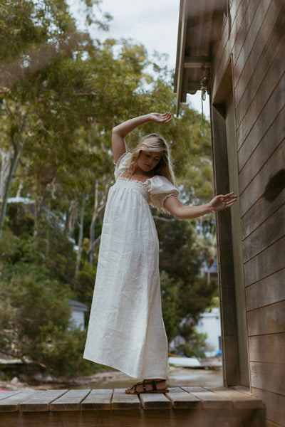 THE FLEUR MAXI DRESS ANTIQUE CREAM