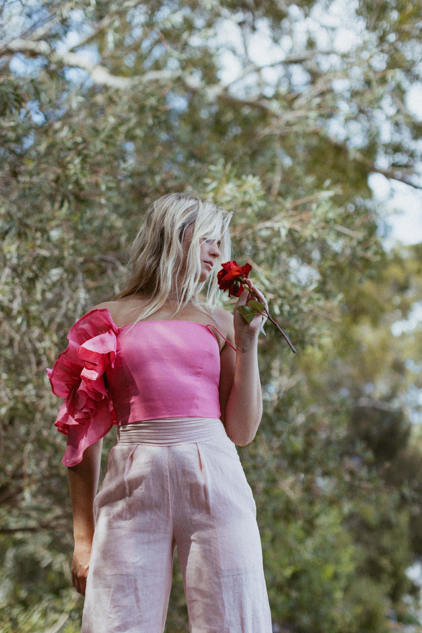 THE MONTE TUXEDO PANT LIGHT DUSTY PINK