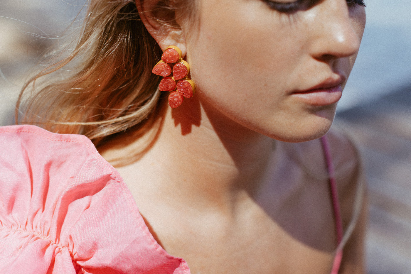 EBONY BURNT ORANGE EARRINGS
