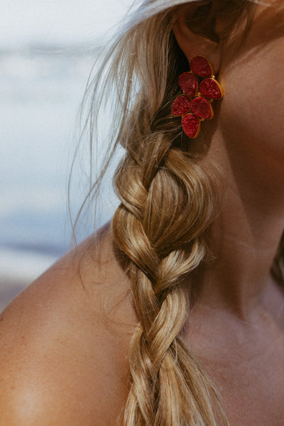 EBONY WINE RED EARRINGS