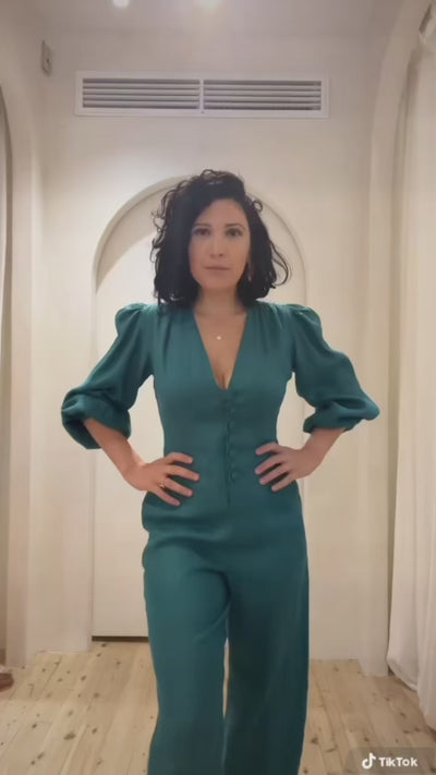 LA DAME TEAL BLUE SIGNATURE JUMPSUIT