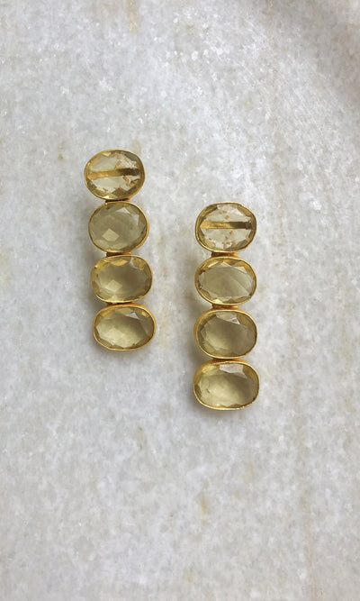 AVA LEMON QUARTZ EARRINGS