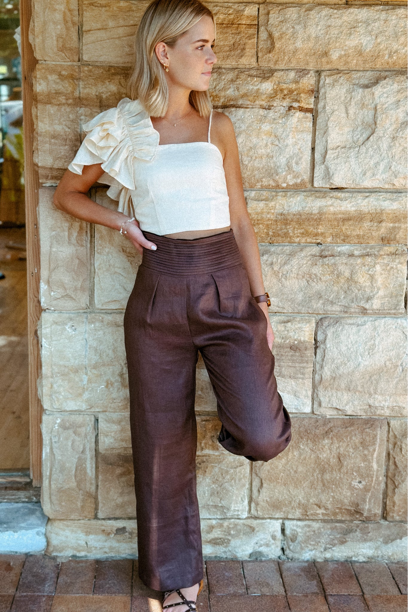 THE MONTE TUXEDO PANT BROWN