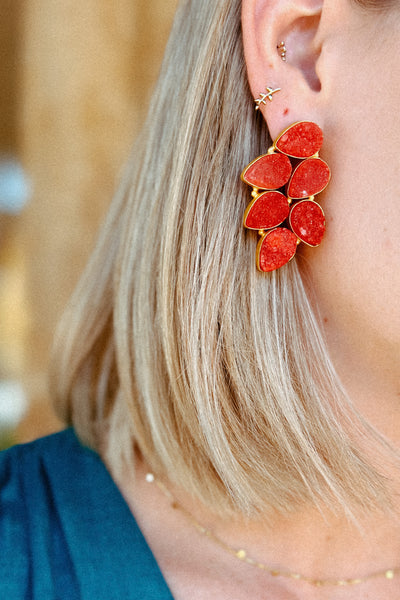 EBONY BURNT ORANGE EARRINGS