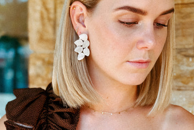 EBONY WHITE FROST EARRINGS SILVER