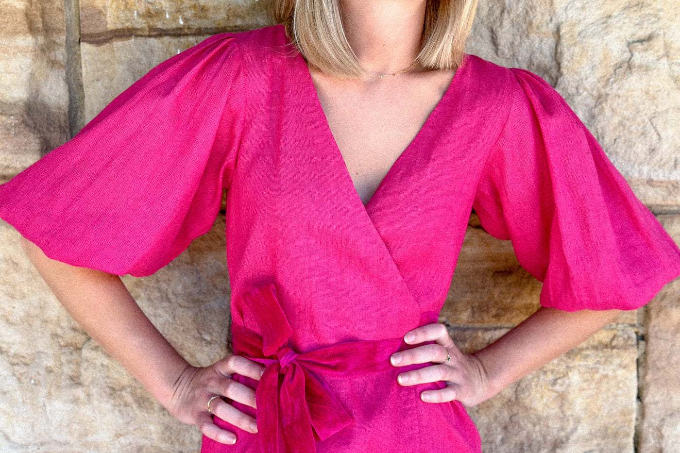 LA DAME PINK WRAP DRESS