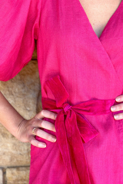 LA DAME PINK WRAP DRESS