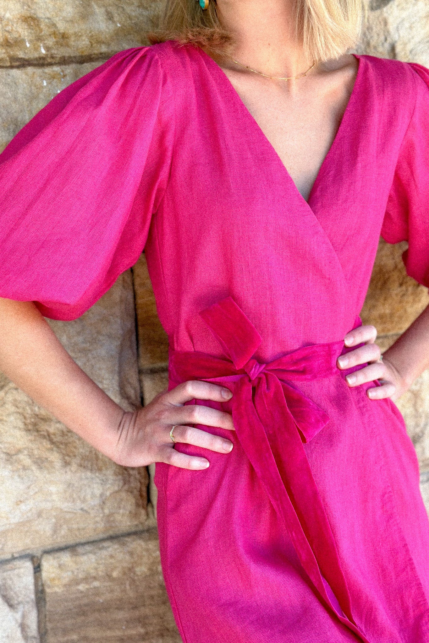 LA DAME PINK WRAP DRESS