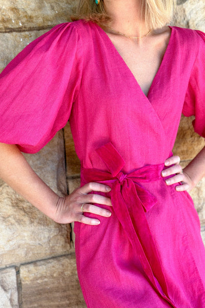 LA DAME PINK WRAP DRESS