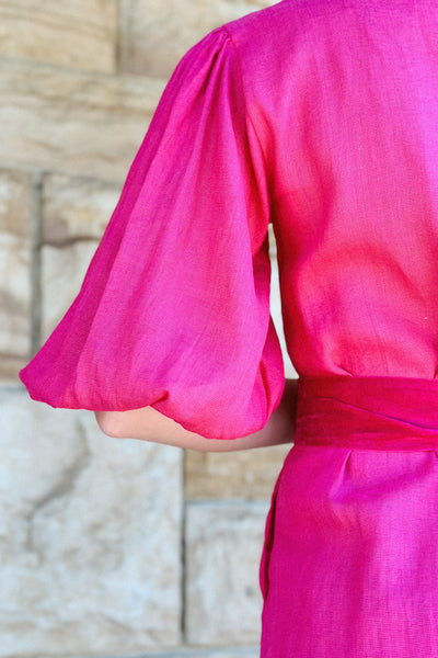 LA DAME PINK WRAP DRESS