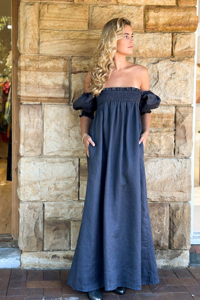 THE FLEUR MAXI DRESS CHARCOAL