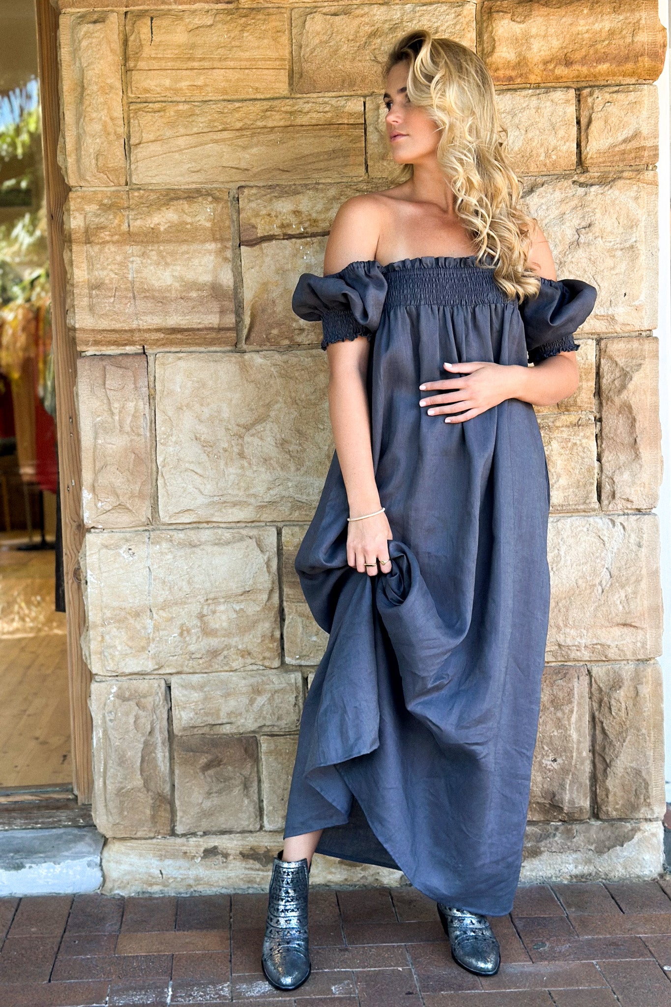 THE FLEUR MAXI DRESS CHARCOAL