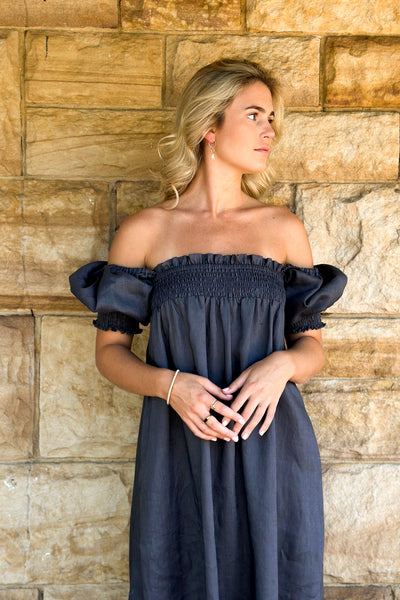 THE FLEUR MAXI DRESS CHARCOAL