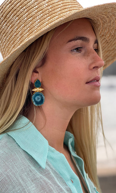 JORDAN TEAL BLUE EARRINGS