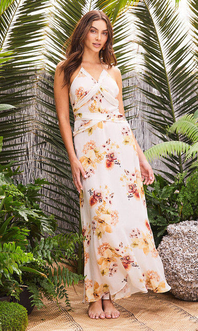 LUANA SILK MAXI DRESS FLORAL PRINT