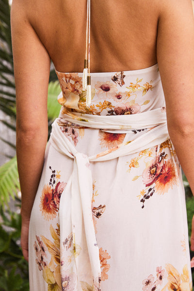 LUANA SILK MAXI DRESS FLORAL PRINT