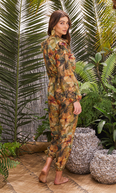 LUANA JUMPSUIT HIBISCUS PRINT