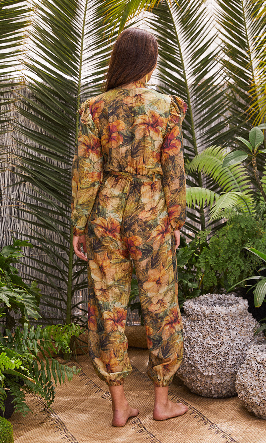 LUANA JUMPSUIT HIBISCUS PRINT
