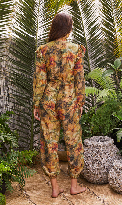 LUANA JUMPSUIT HIBISCUS PRINT