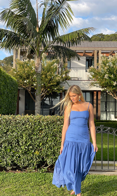 SARDINIA SUN GARDEN PARTY DRESS MARINA BLUE
