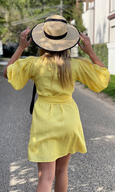 SARDINIA SUN MINI WRAP DRESS YELLOW