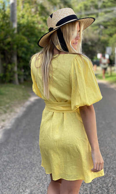 SARDINIA SUN MINI WRAP DRESS YELLOW
