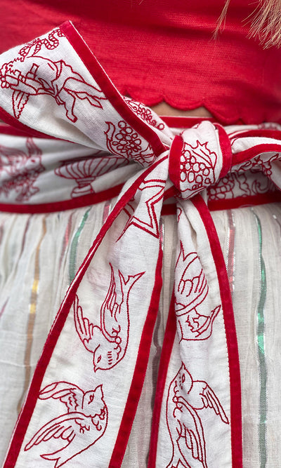 APPLE AND EVE EMBROIDERED RUFFLE SKIRT