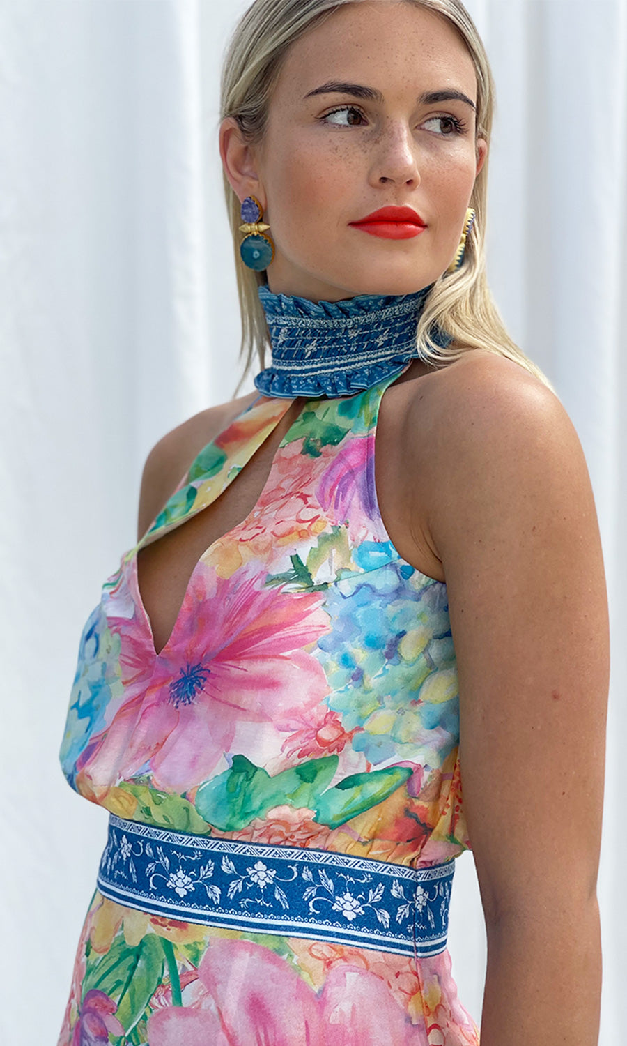 JORDAN DEEP LILAC AND TEAL BLUE EARRINGS