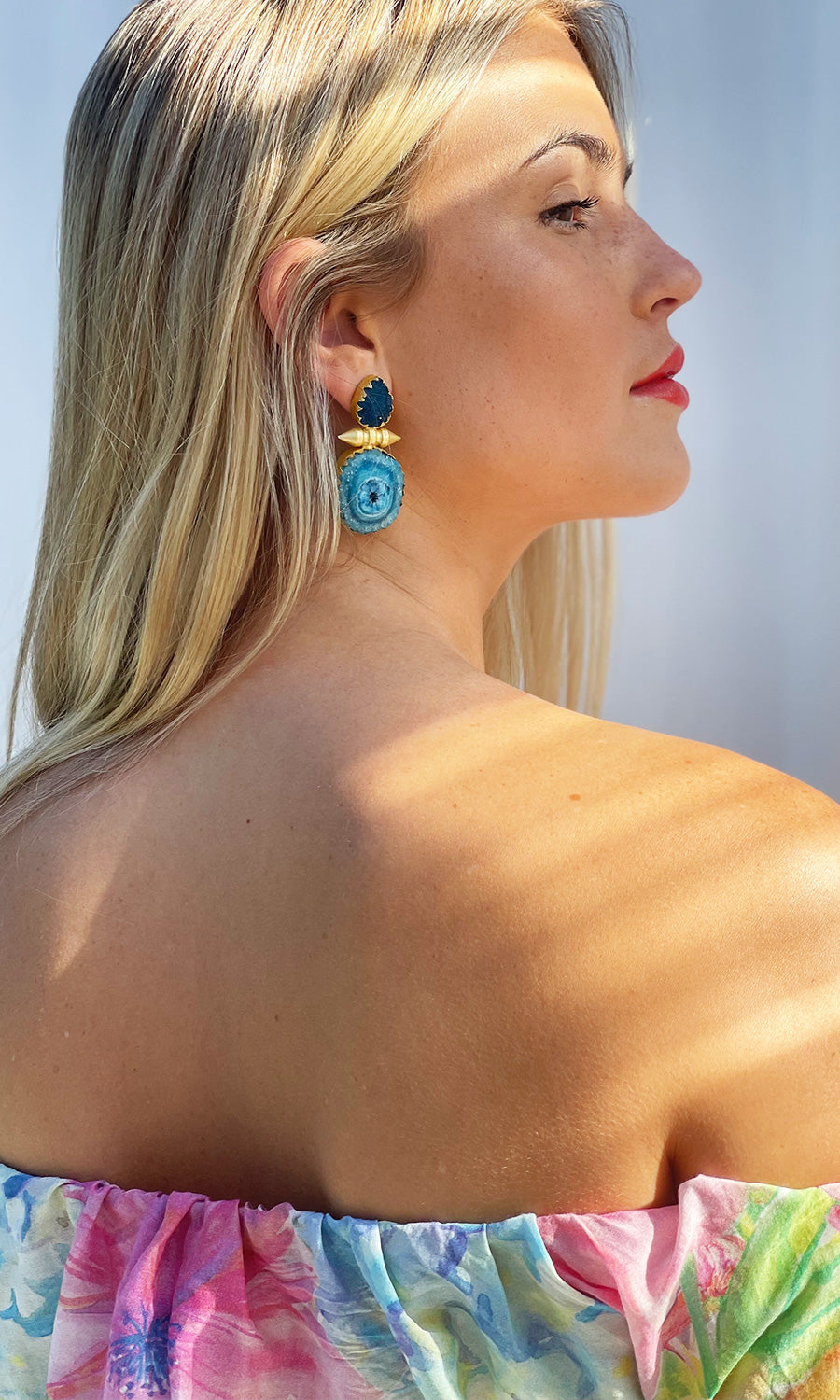 JORDAN TEAL BLUE EARRINGS